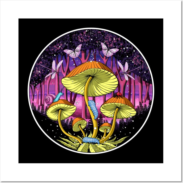 Magic Mushrooms Forest Wall Art by underheaven